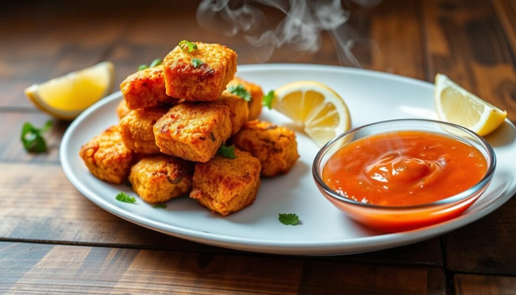 Crispy air fryer salmon bites