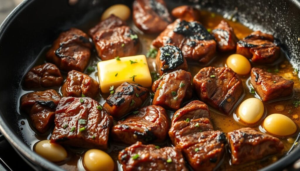 searing steak