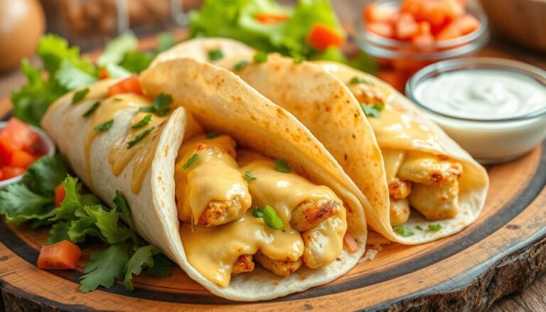 Cheesy Garlic Chicken Wraps