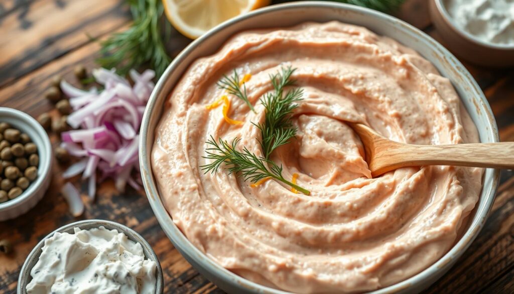 Creamy Smoked Salmon Dip Preparation