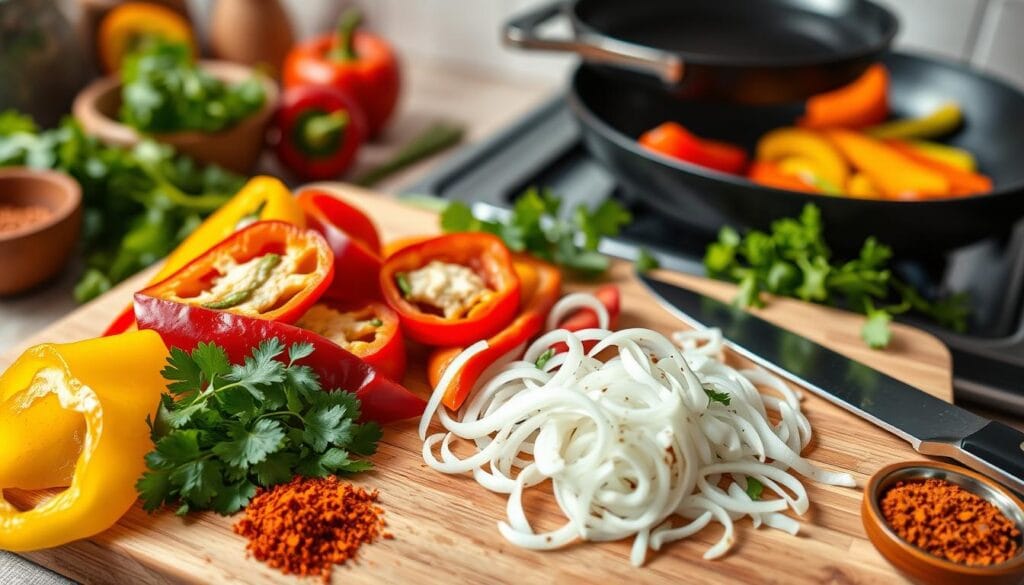 Fajita Vegetable Mix Preparation