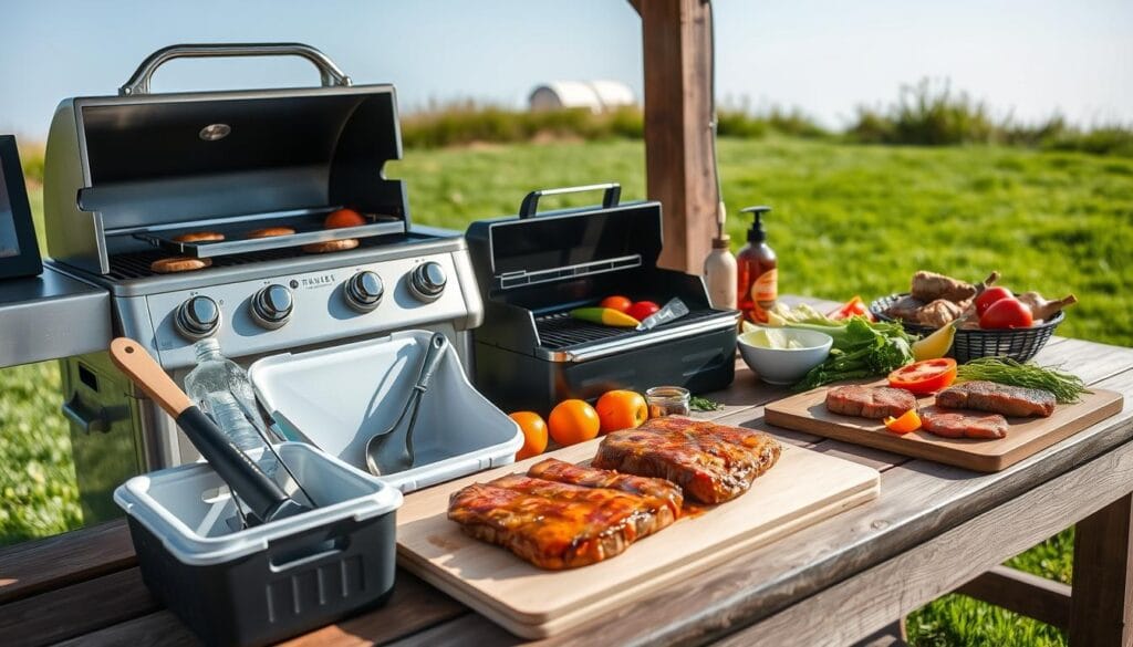 Grilling Equipment Setup