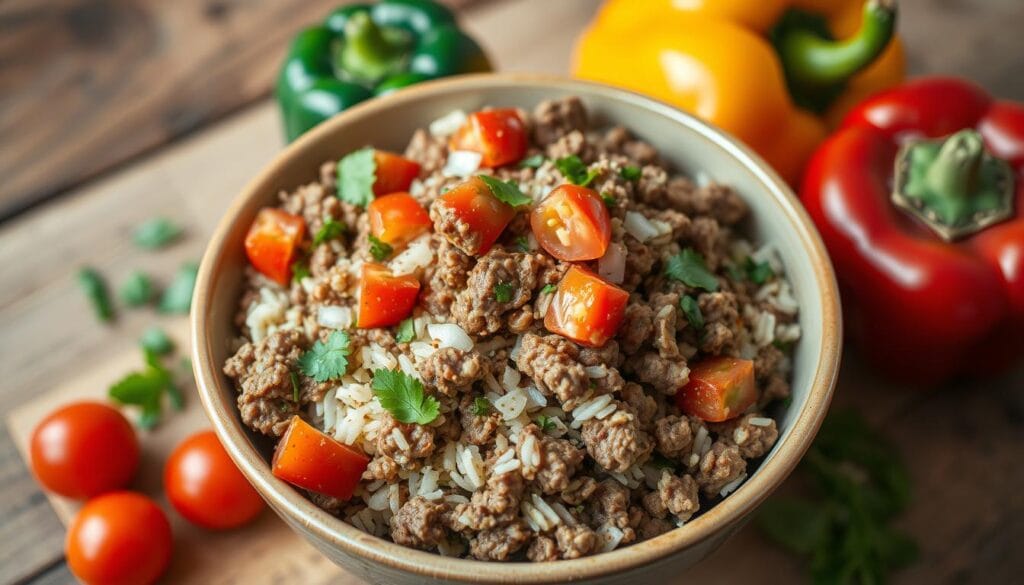 Ground Beef Filling for Stuffed Peppers