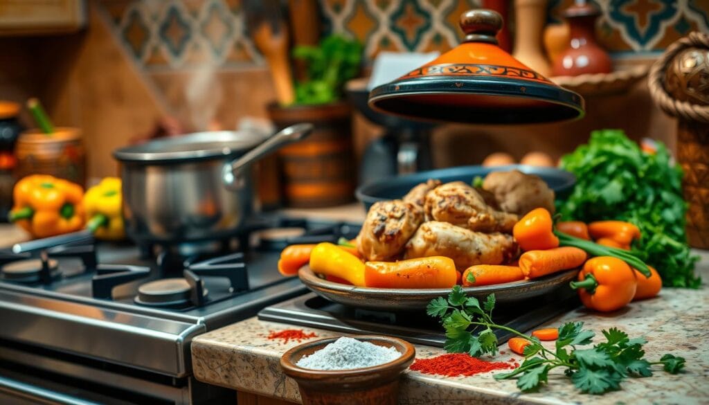 Moroccan Chicken Tajine Cooking Process