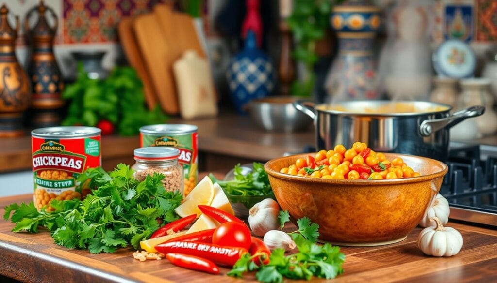 Moroccan Chickpea Stew Cooking Process