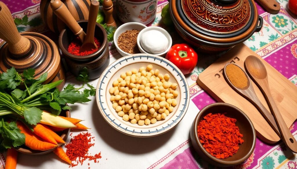 Moroccan Chickpea Stew Preparation Tools