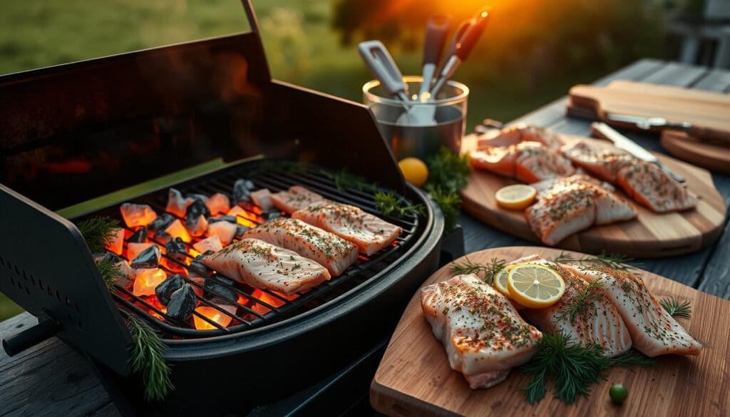 Salmon Grill Preparation