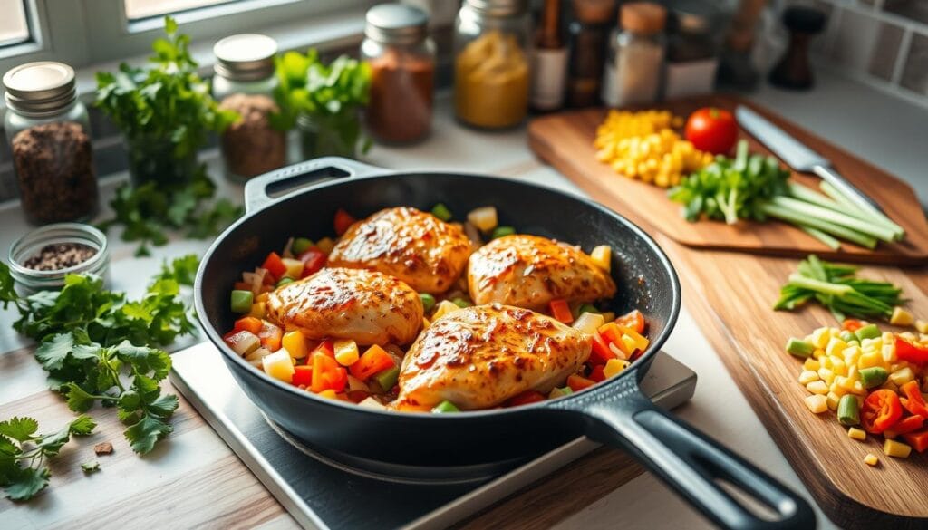 Santa Fe Chicken One-Skillet Meal Preparation Santa Fe Chicken One-Skillet Meal Preparation