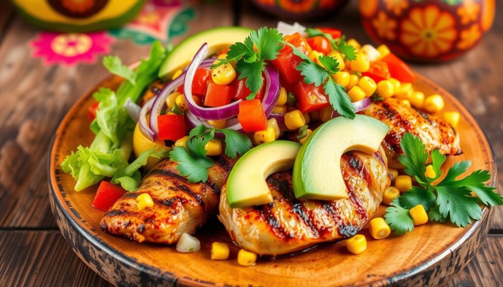 Santa Fe Chicken with Fresh Vegetable Toppings Santa Fe Chicken with Fresh Vegetable Toppings