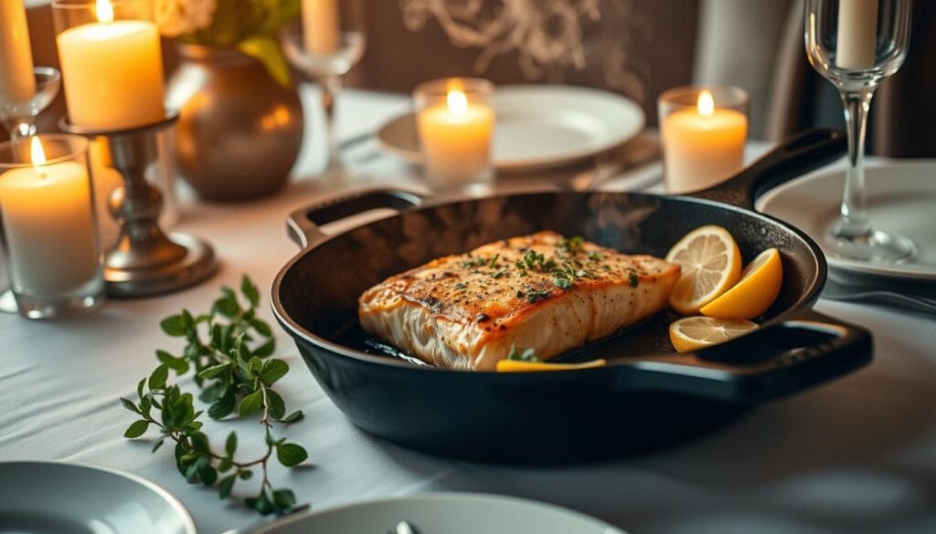 Searing Salmon for Romantic Dinner