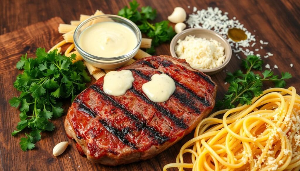 Steak Alfredo Ingredients